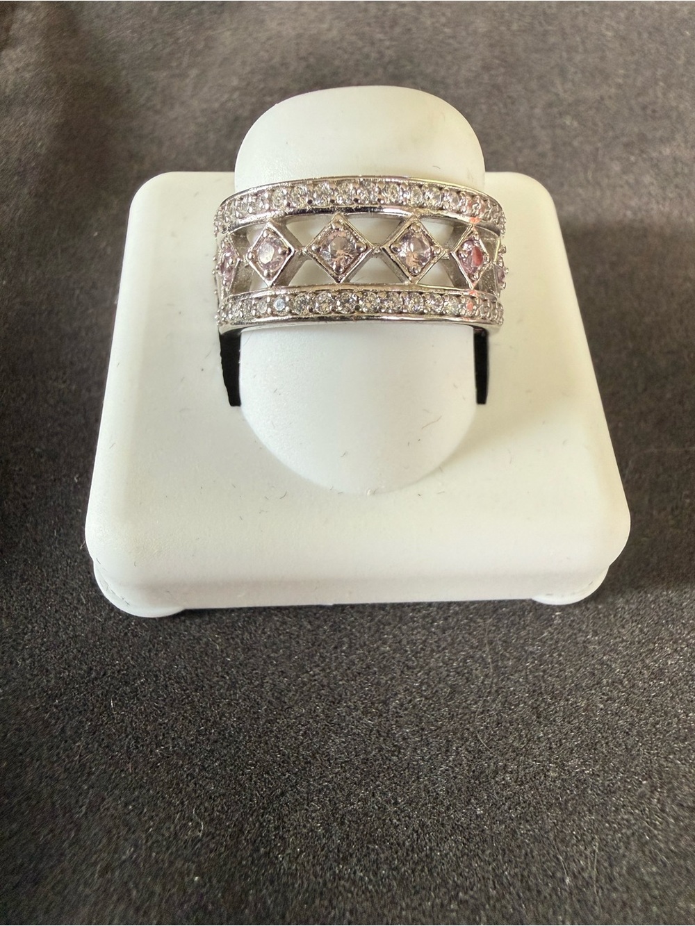 Silver BP Crystal Rings- lot of 3- never worn